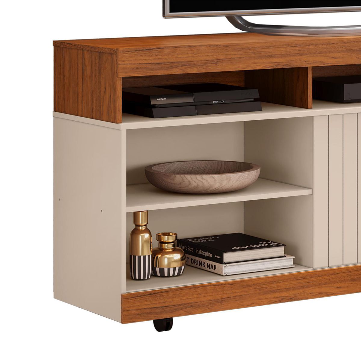 VEKKAHOME - Rack TV 60 " Dili Café 160x67.7x37.2 cm