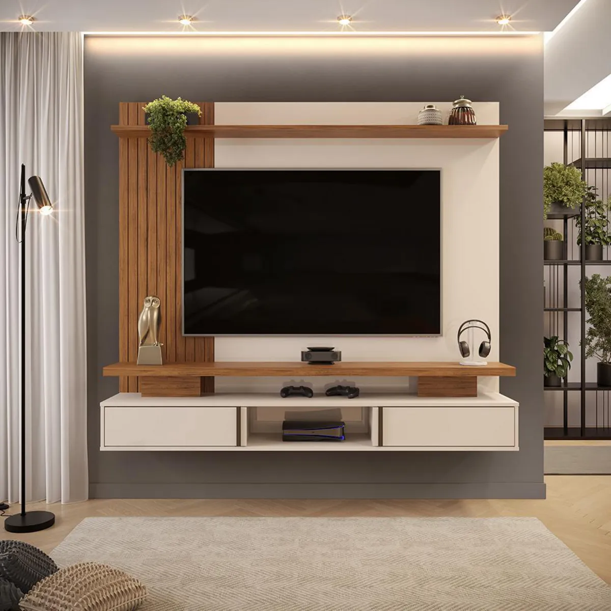 VEKKAHOME - Panel 65 " Leoni Beige 180x162x33.5 cm