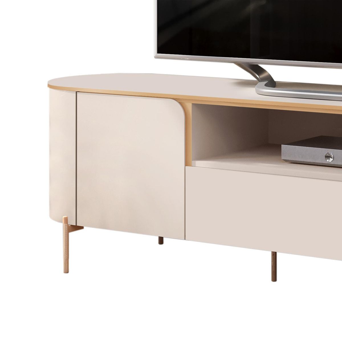 VEKKAHOME - Rack TV 75 " Areta Beige 219x57x45 cm