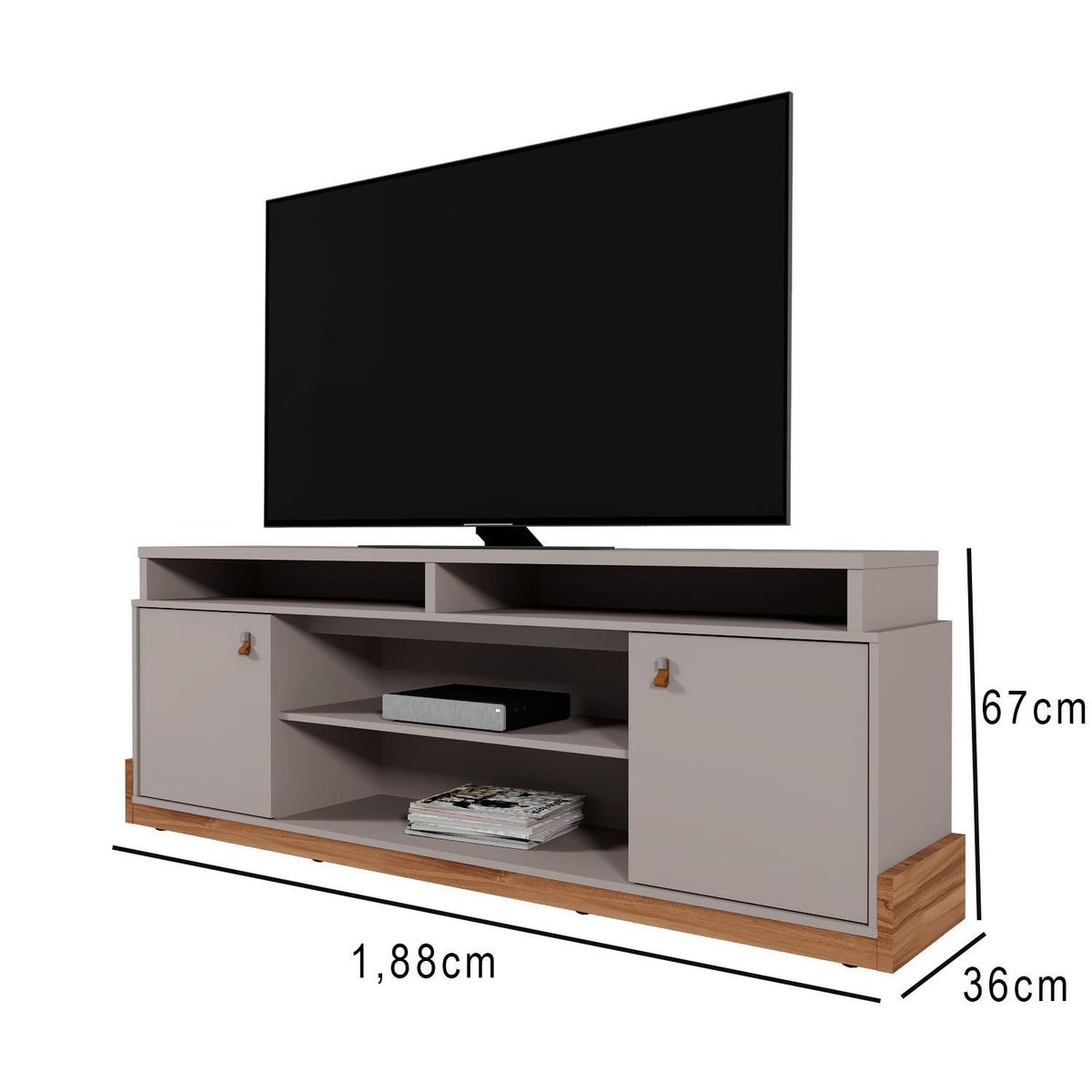 VEKKAHOME - Rack TV 75 " Montana Gris 67x188x36 cm