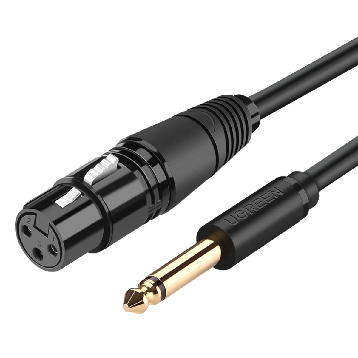 UGREEN - Cable de Audio para Microfono XLR H a Plug 6.3mm M 2 Metros AV131