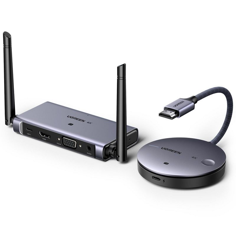 UGREEN - Transmisor/Receptor HDMI+VGA Inalámbrico 4K 30Hz+1080p 50 metros Máx CM586