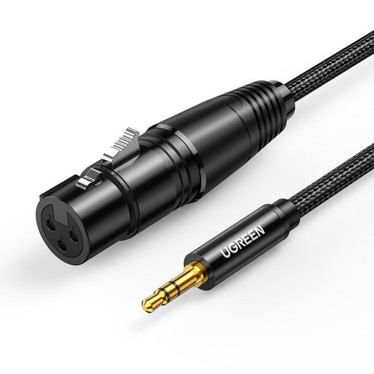 Cable de Audio para Microfono XLR H a Plug 3.5mm M Reforzado 2 Metros AV182