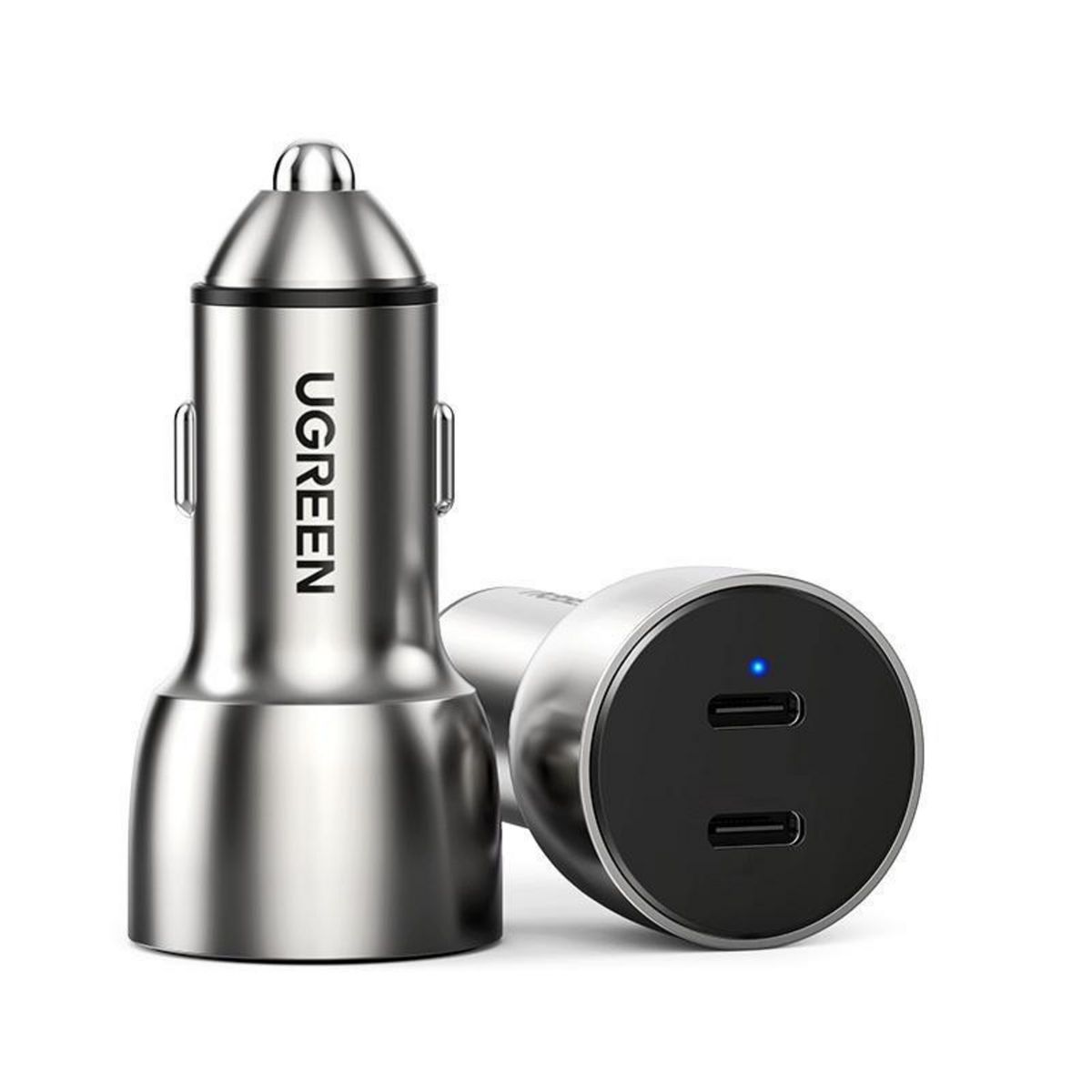 UGREEN - Cargador para Automóvil 2 USB-C, Carga Rápida, 40W Máx, Aluminio CD213