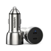 Cargador para Automóvil 2 USB-C, Carga Rápida, 40W Máx, Aluminio CD213