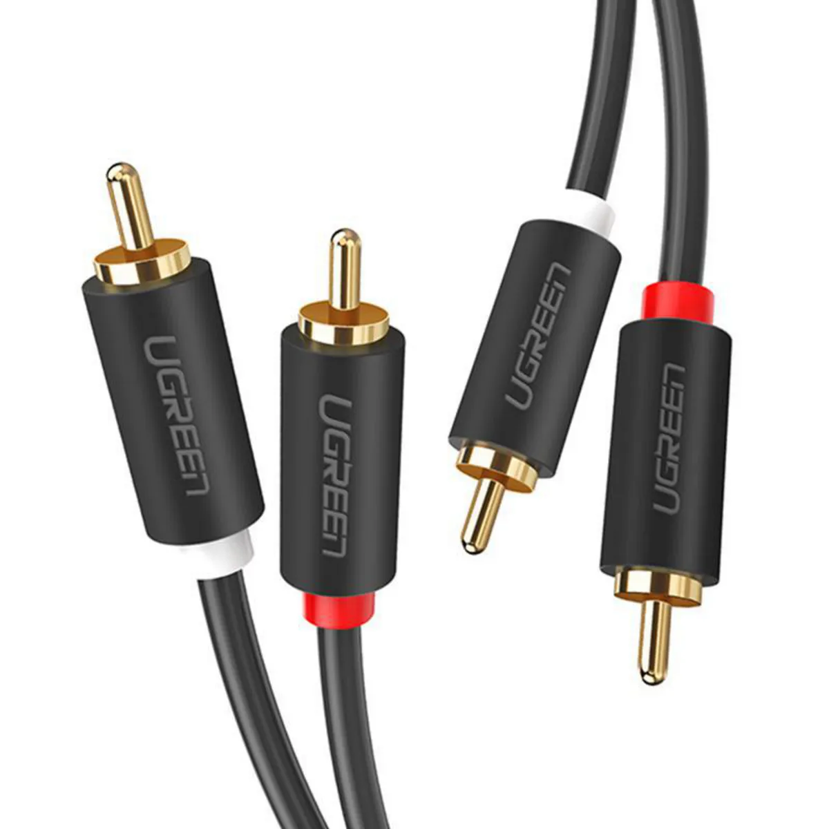 UGREEN - Cable de Audio 2RCA a 2RCA M/M 3 Metros Negro AV104