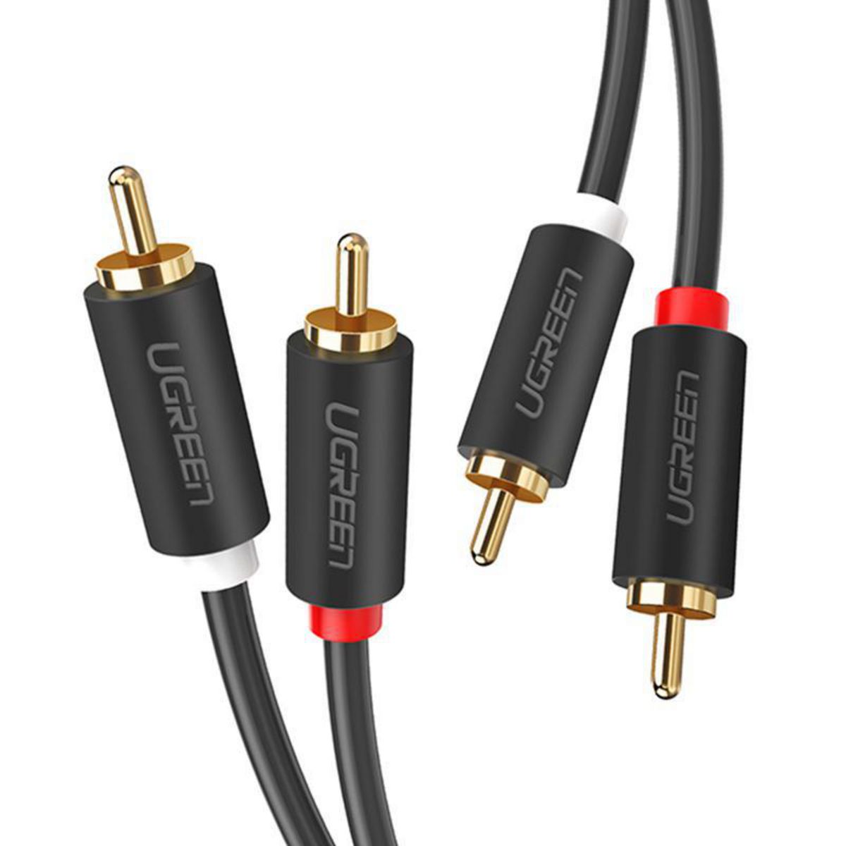 UGREEN - Cable de Audio 2RCA a 2RCA M/M 1.5 Metros Negro AV104