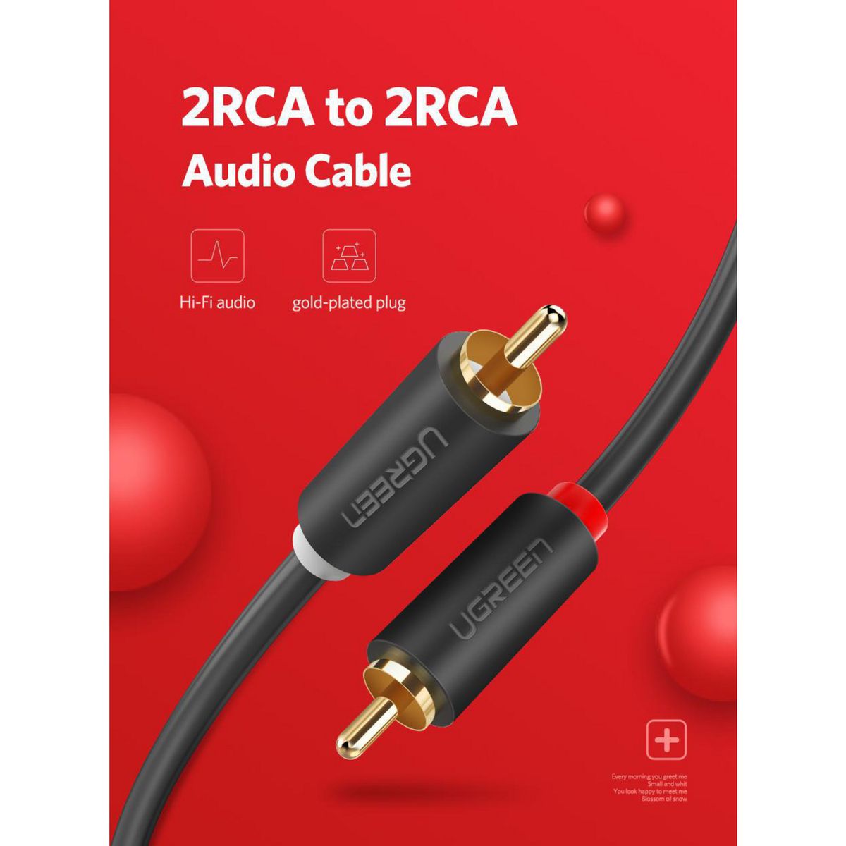 UGREEN - Cable de Audio 2RCA/2RCA M/M 3 Metros Negro AV104