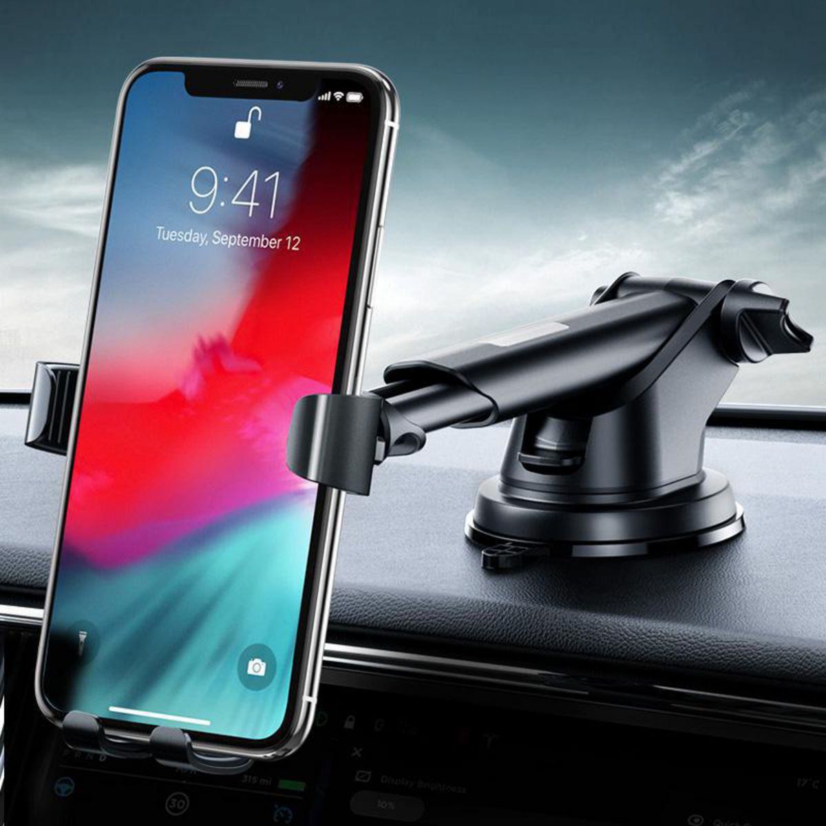 UGREEN - Soporte Celular con Ajuste por Gravedad y Ventosa para Automóvil LP200