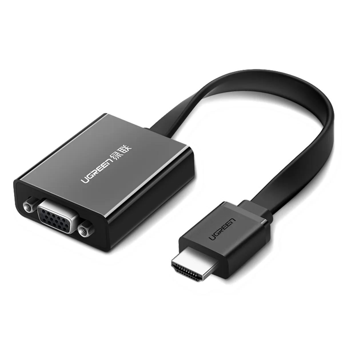 UGREEN - Convertidor HDMI a VGA 1080P@60Hz con Puerto de Audio Jack 3.5mm Negro MM103