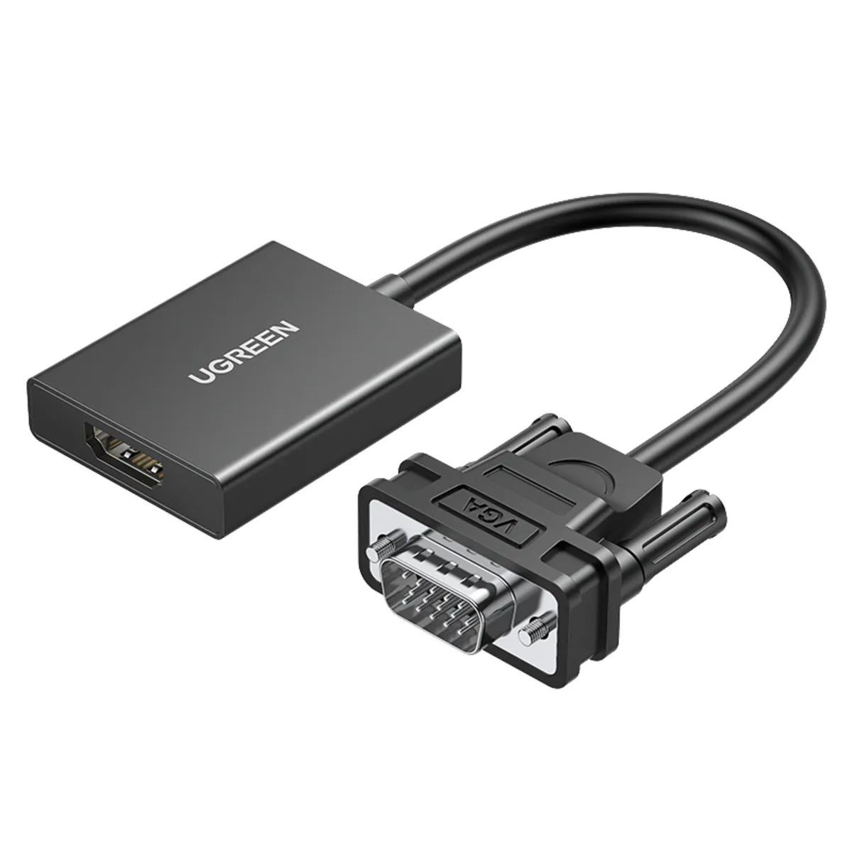 UGREEN - Convertidor VGA a HDMI 1080P 60Hz con Puerto Jack 3.5mm Negro CM513