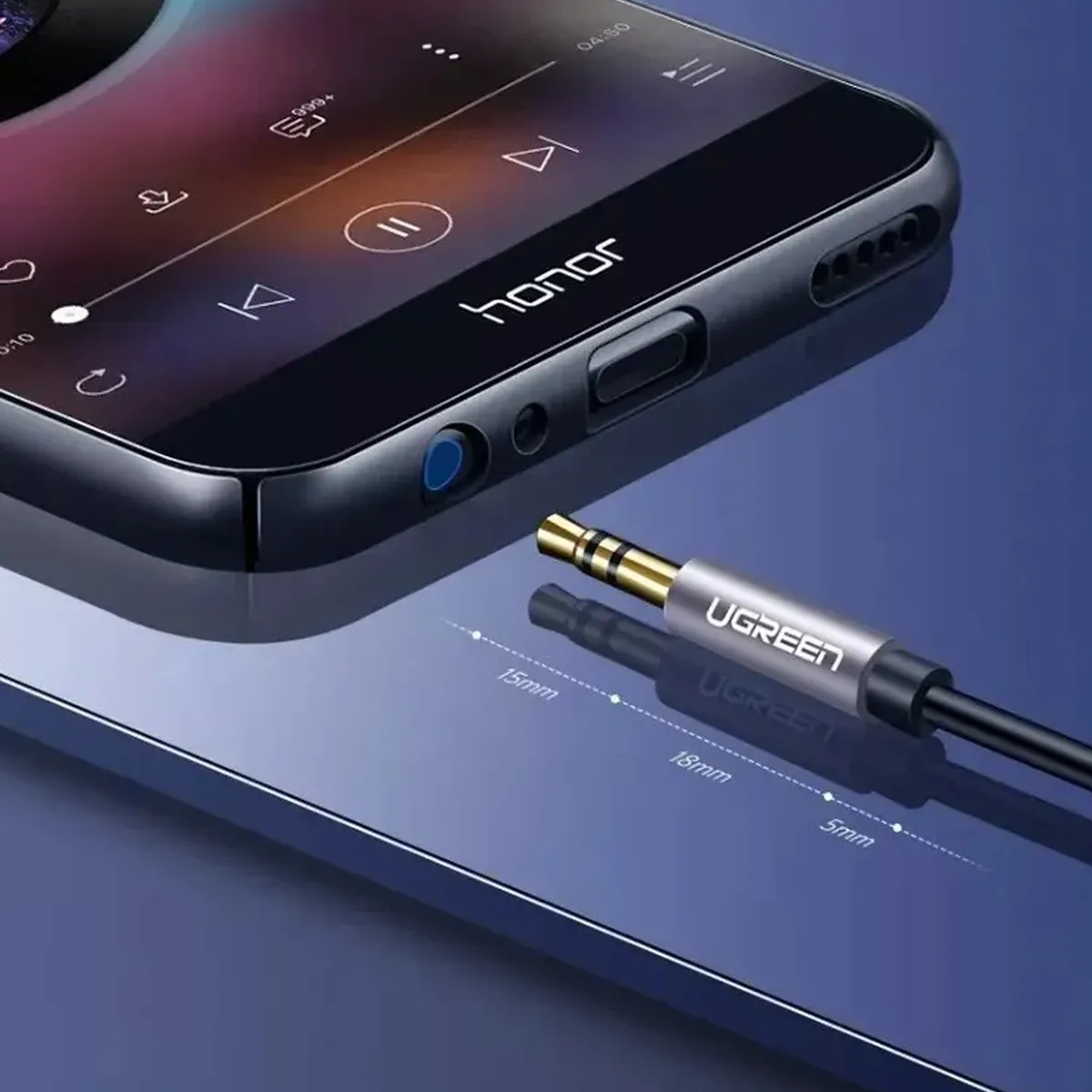 UGREEN - Cable Extension de Audio Estereo Plug a Jack 3.5mm M/H 3 Metros Negro AV118