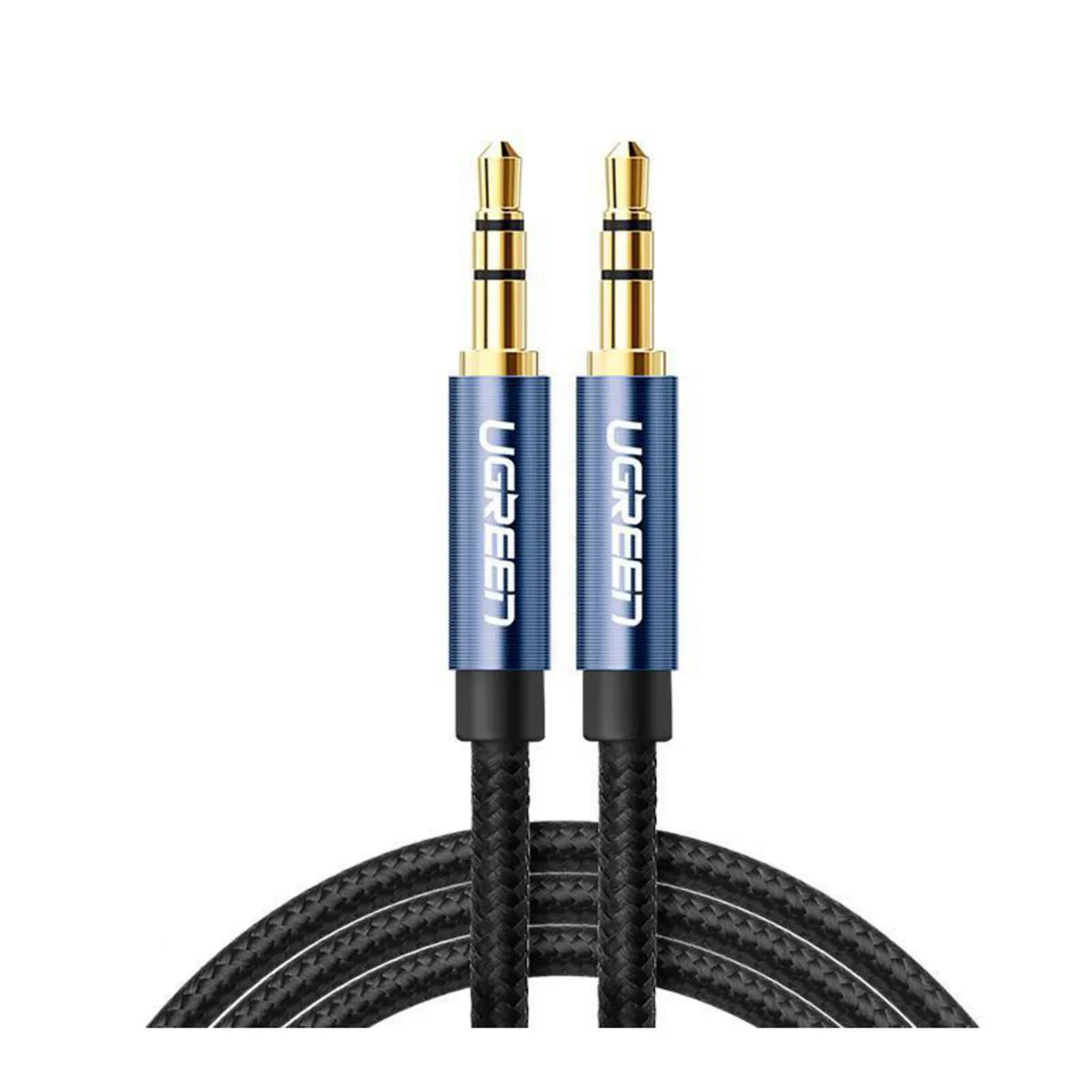 UGREEN - Cable de Audio Auxiliar Plug a Plug 3.5mm M/M 2 Metro Trenzado Azul AV112
