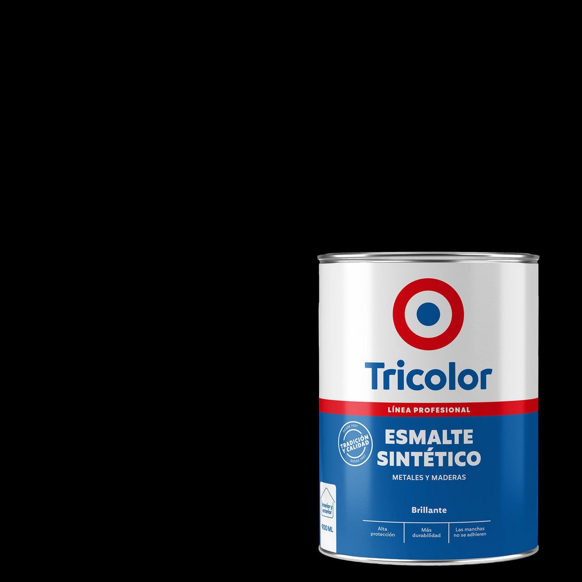 TRICOLOR - Esmalte Sintético 0.9 l Brillante Negro