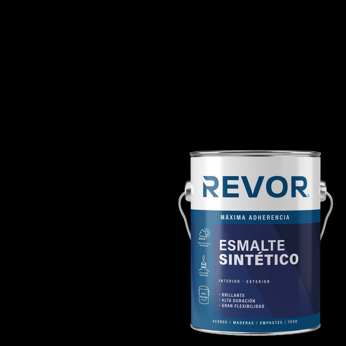 REVOR - Esmalte Sintético Galón 1 galón(es) Brillante Negro 