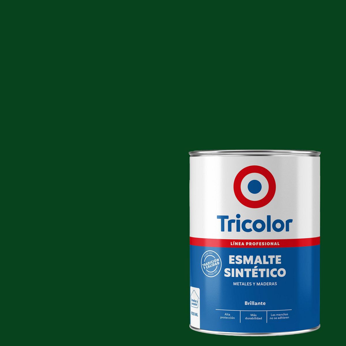 TRICOLOR - Esmalte Sintético 0.9 l Brillante Verde Trebol