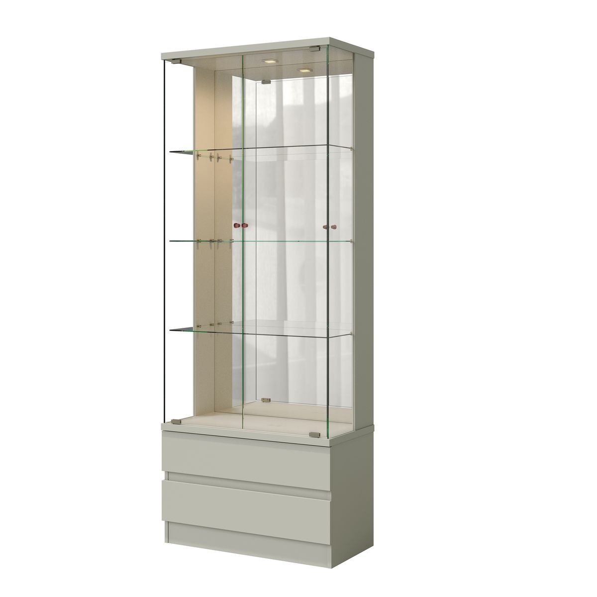 DI PORETTI - Vitrina diamante 2 puertas / vidrio 2 cajones