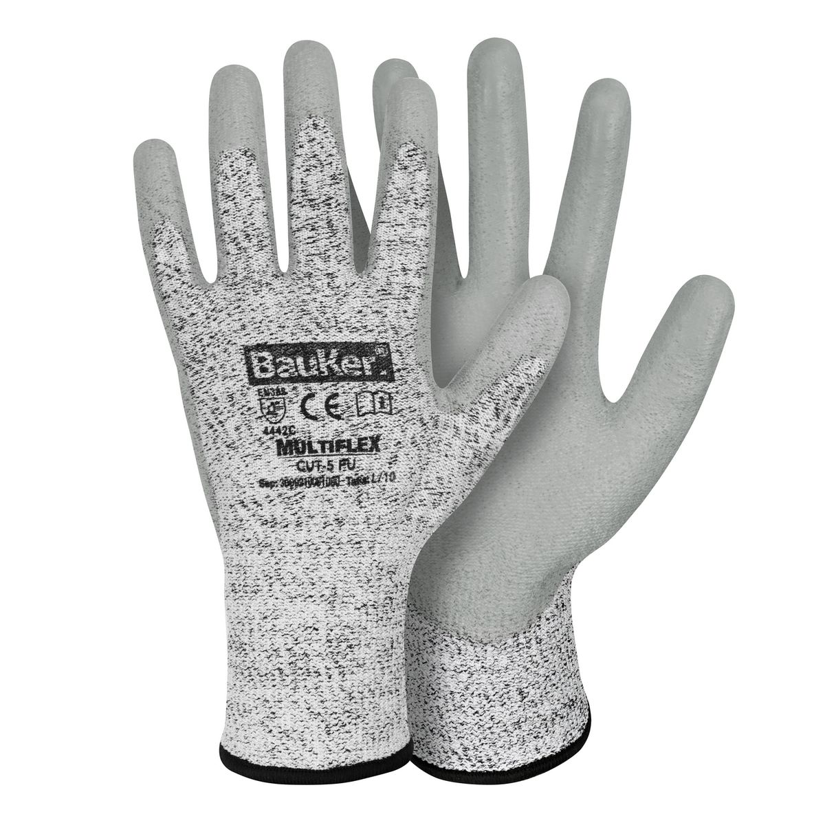 BAUKER - Guante Multiflex Cut 5 de Poliuretano L Gris