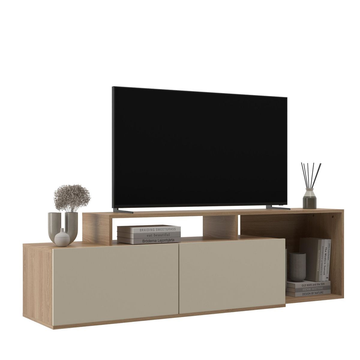 DI PORETTI - Rack TV 50 " OAK Café 164x46.5x38.3 cm
