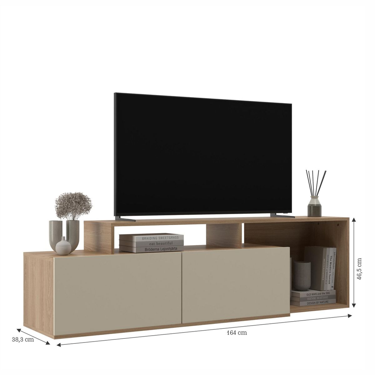 DI PORETTI - Rack TV 50 " OAK Café 164x46.5x38.3 cm