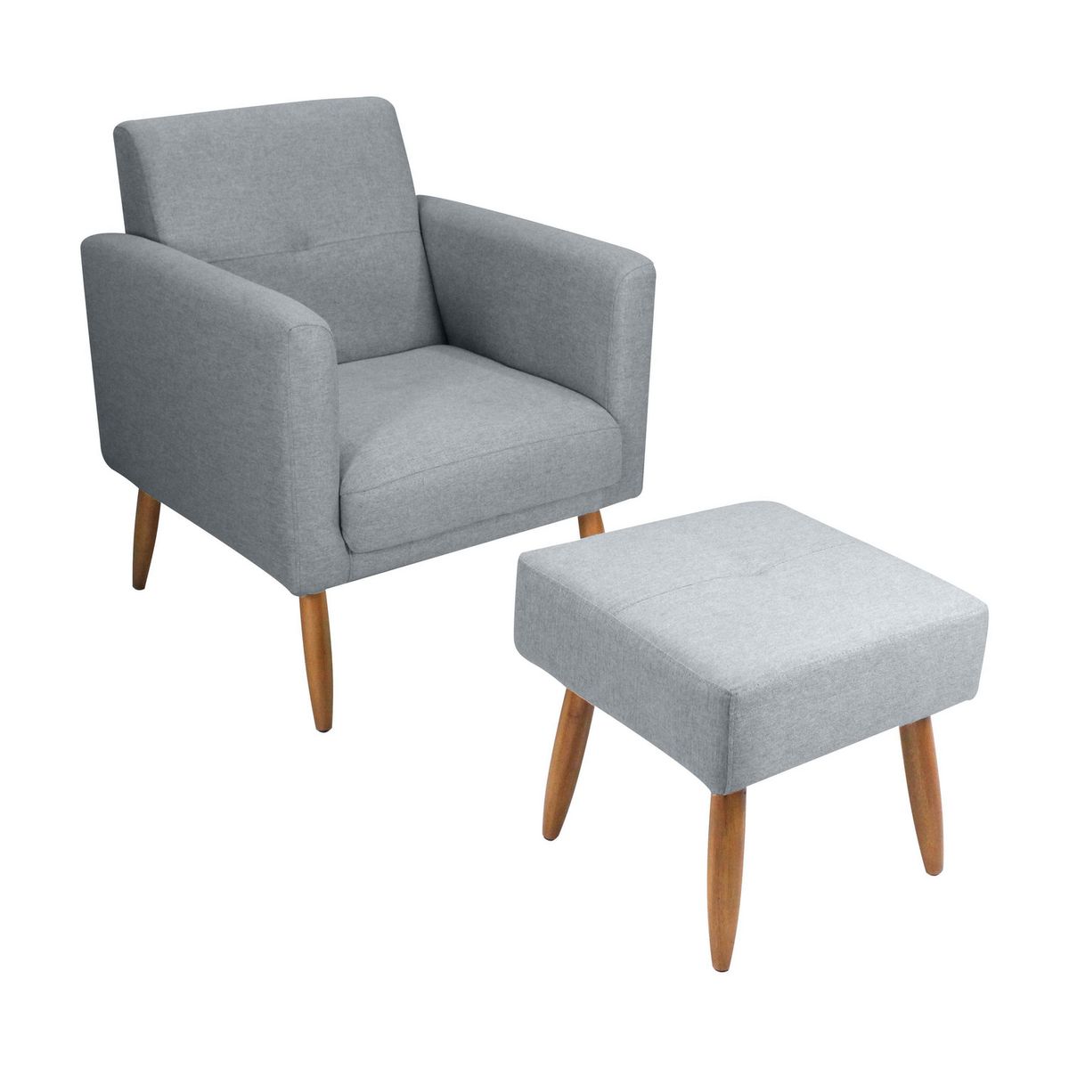 DECOCASA - Poltrona 1 cuerpo Pequim 68x82x70 cm Gris Claro