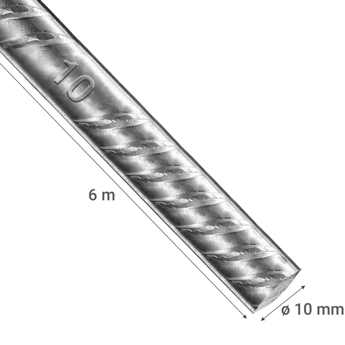 GENERICO - Barra Acero 10x10 mm 6 m