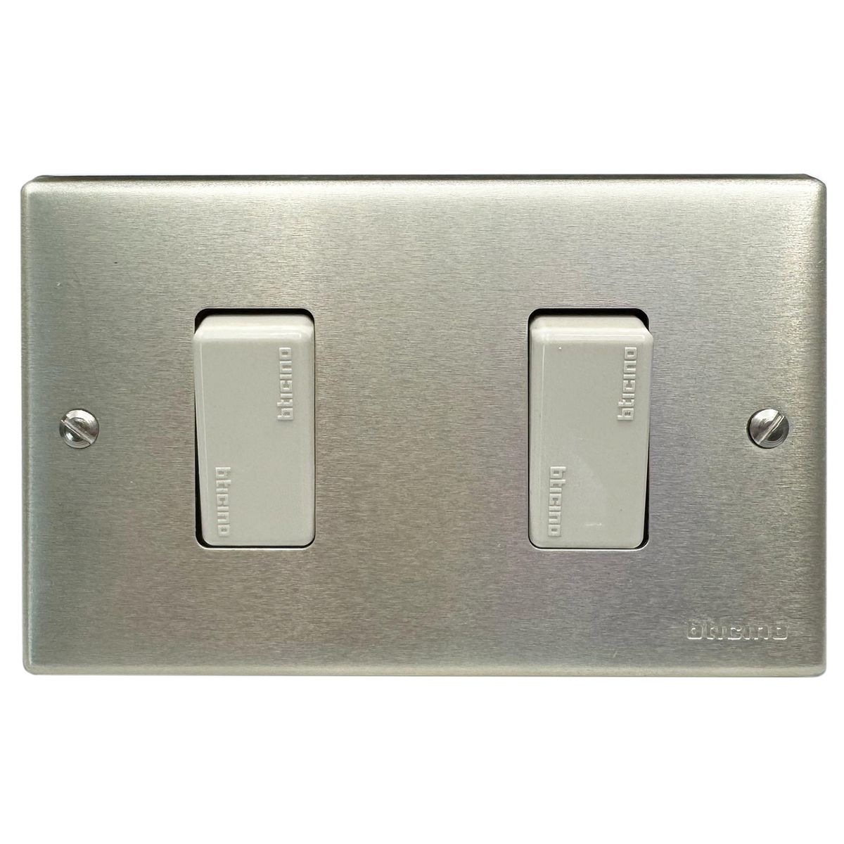 BTICINO - Interruptor Doble Armado (9/12) 10A Aluminio Oxidal