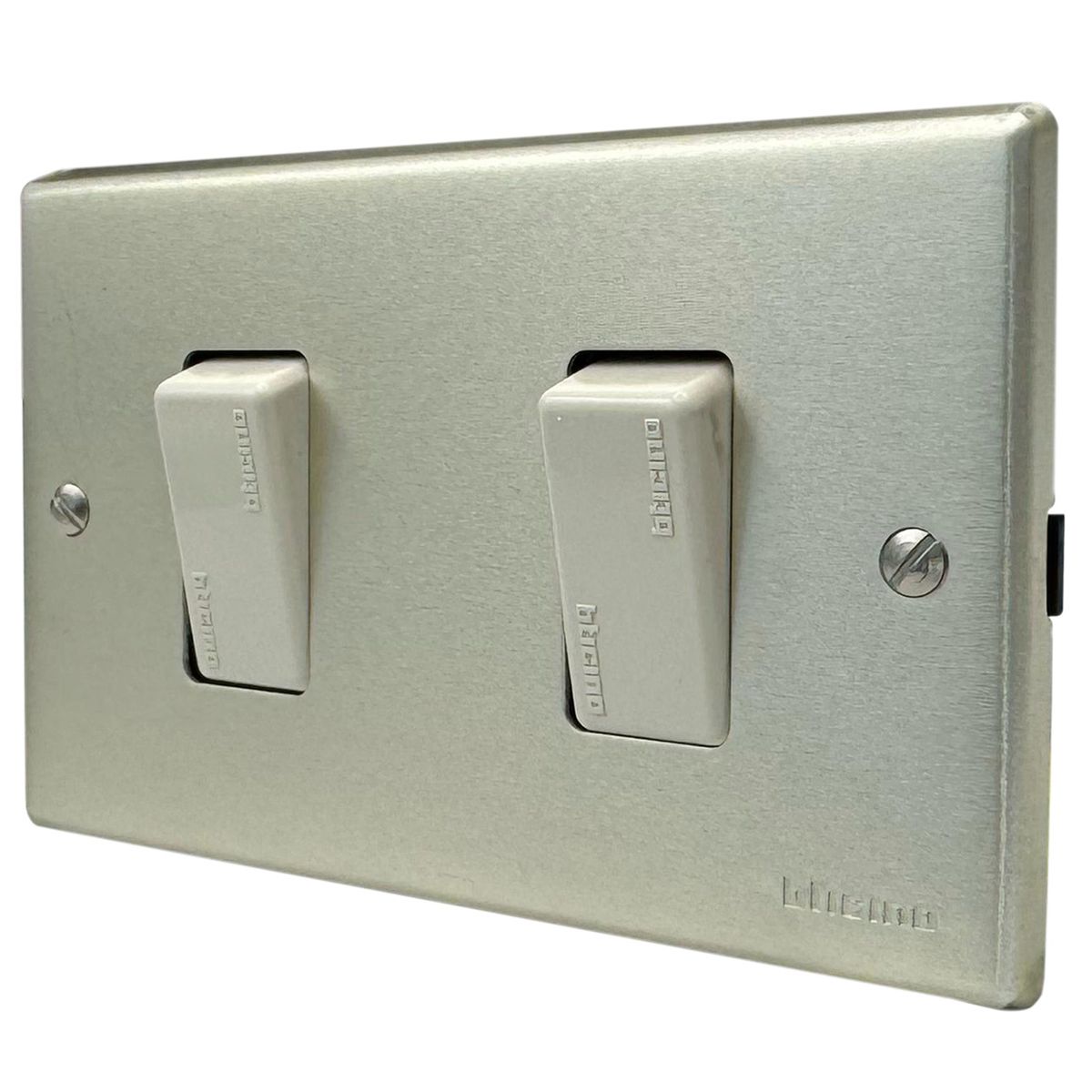 BTICINO - Interruptor Doble Armado (9/12) 10A Aluminio Oxidal