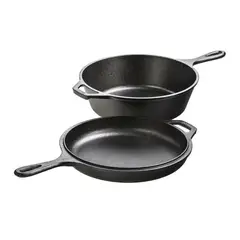 LODGE - Set Sartenes 26 cm Fierro Fundido Negro