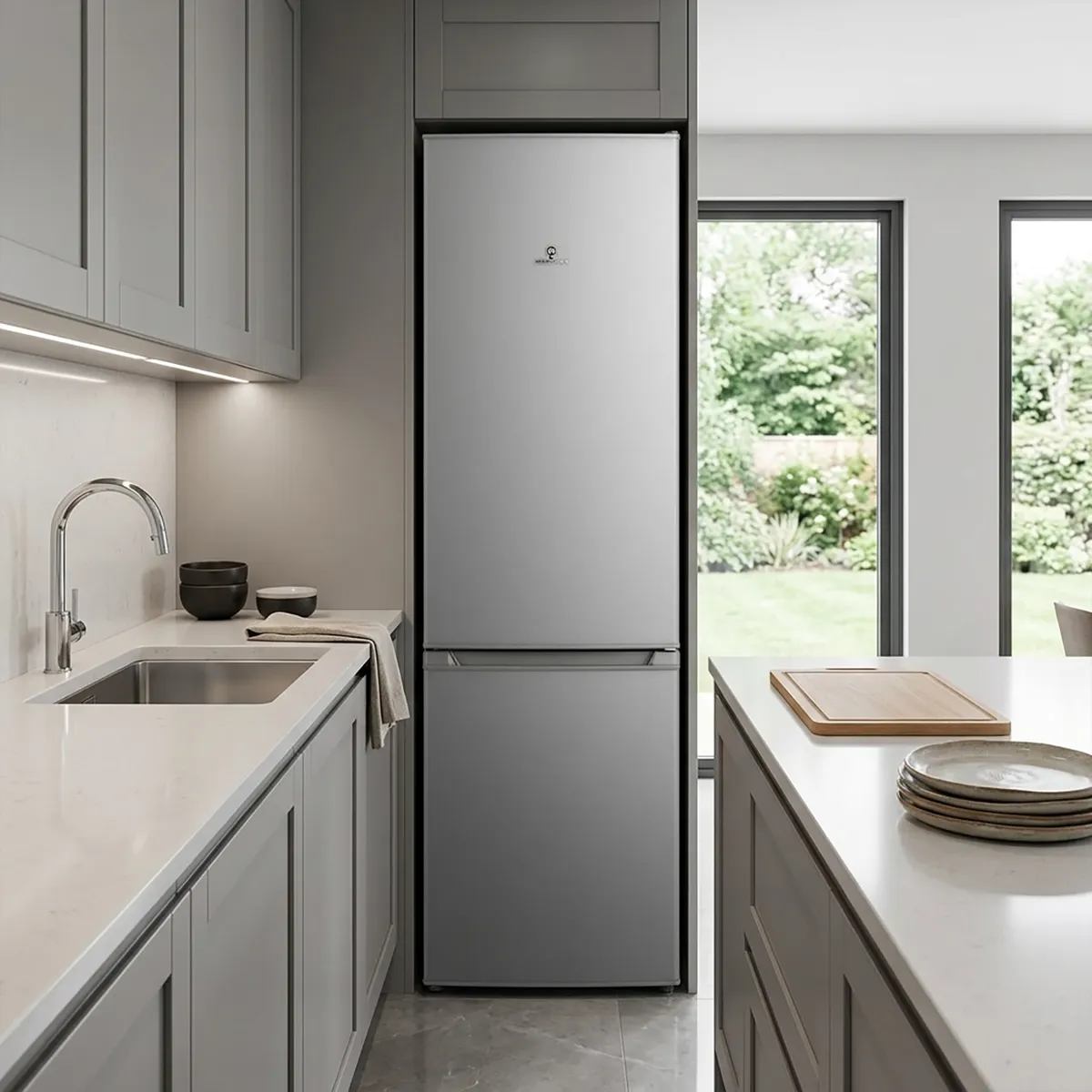 MADEMSA - Refrigerador Bottom Freezer Frío Directo 262 Litros Inox MED270