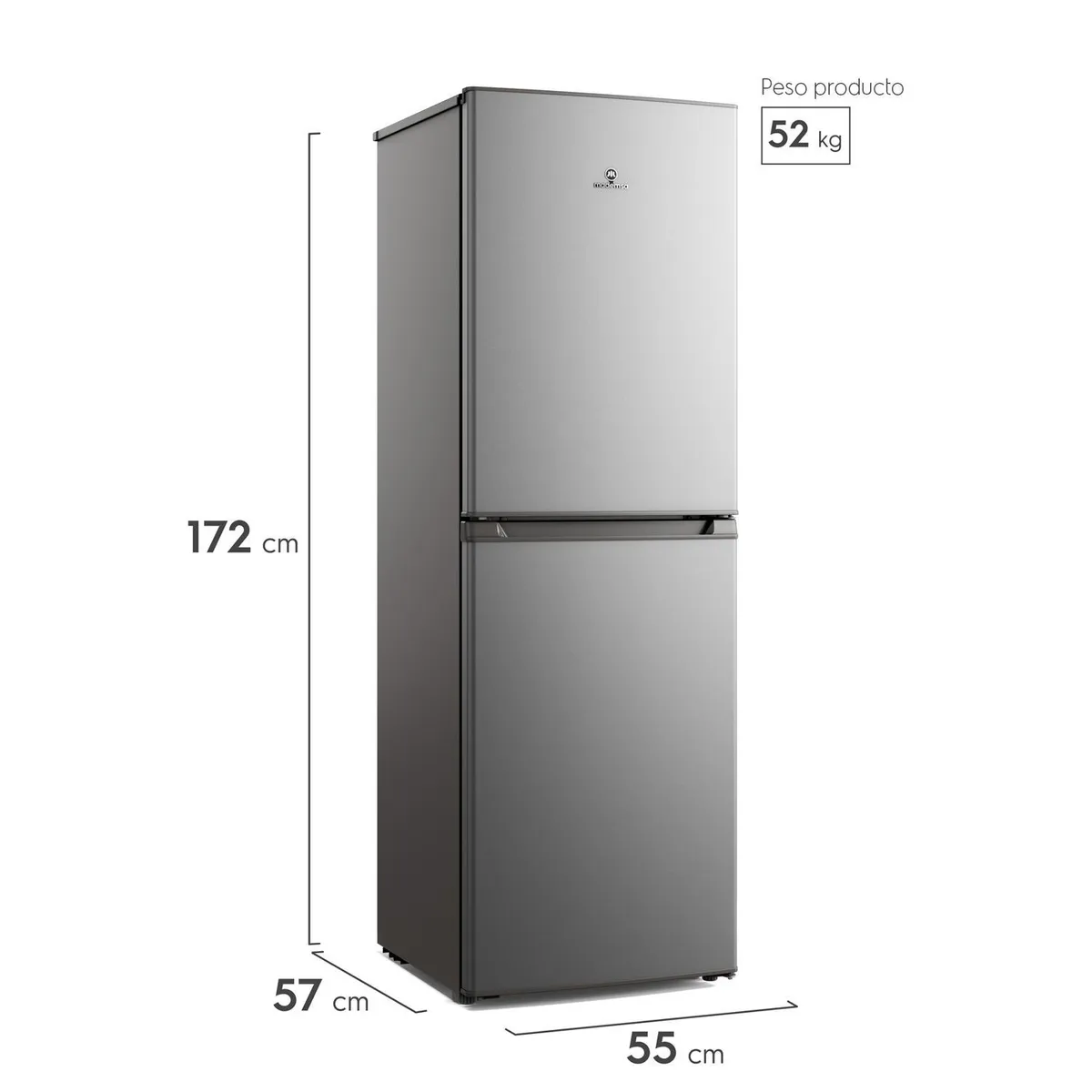 MADEMSA - Refrigerador Bottom Freezer Frío Directo 248 Litros Gris MED250