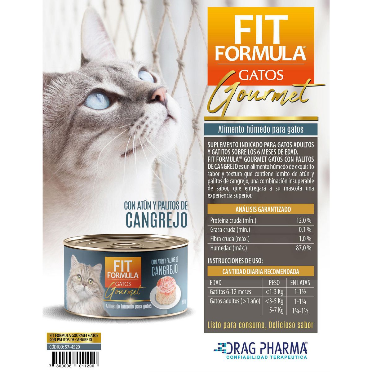 FIT FORMULA - Alimento Húmedo para Gato Todas las edades Cangrejo 0.080 kg