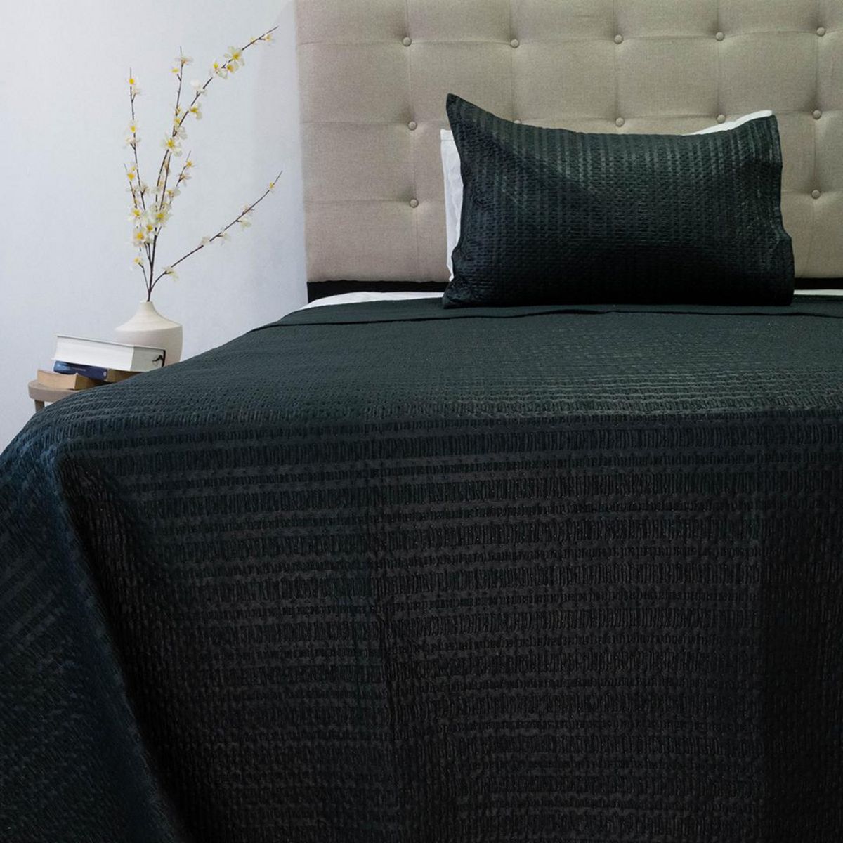 DORAL - Quilt 1.5 plazas Boston Negro 