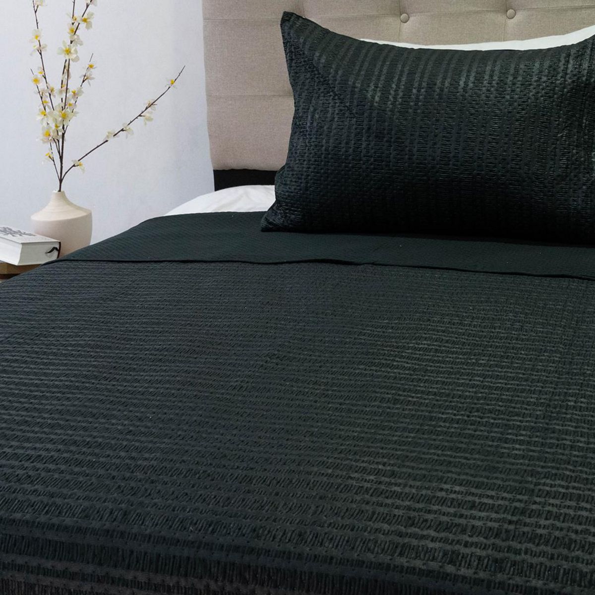 DORAL - Quilt 1.5 plazas Boston Negro 