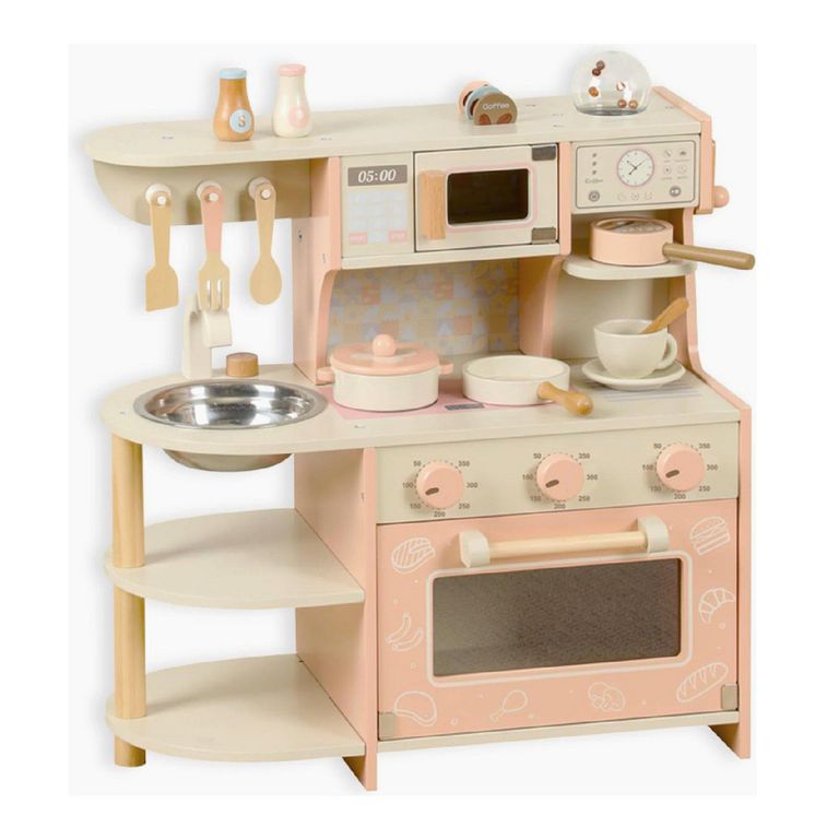 Cocina Infantil con Cafetera Emily Rosada