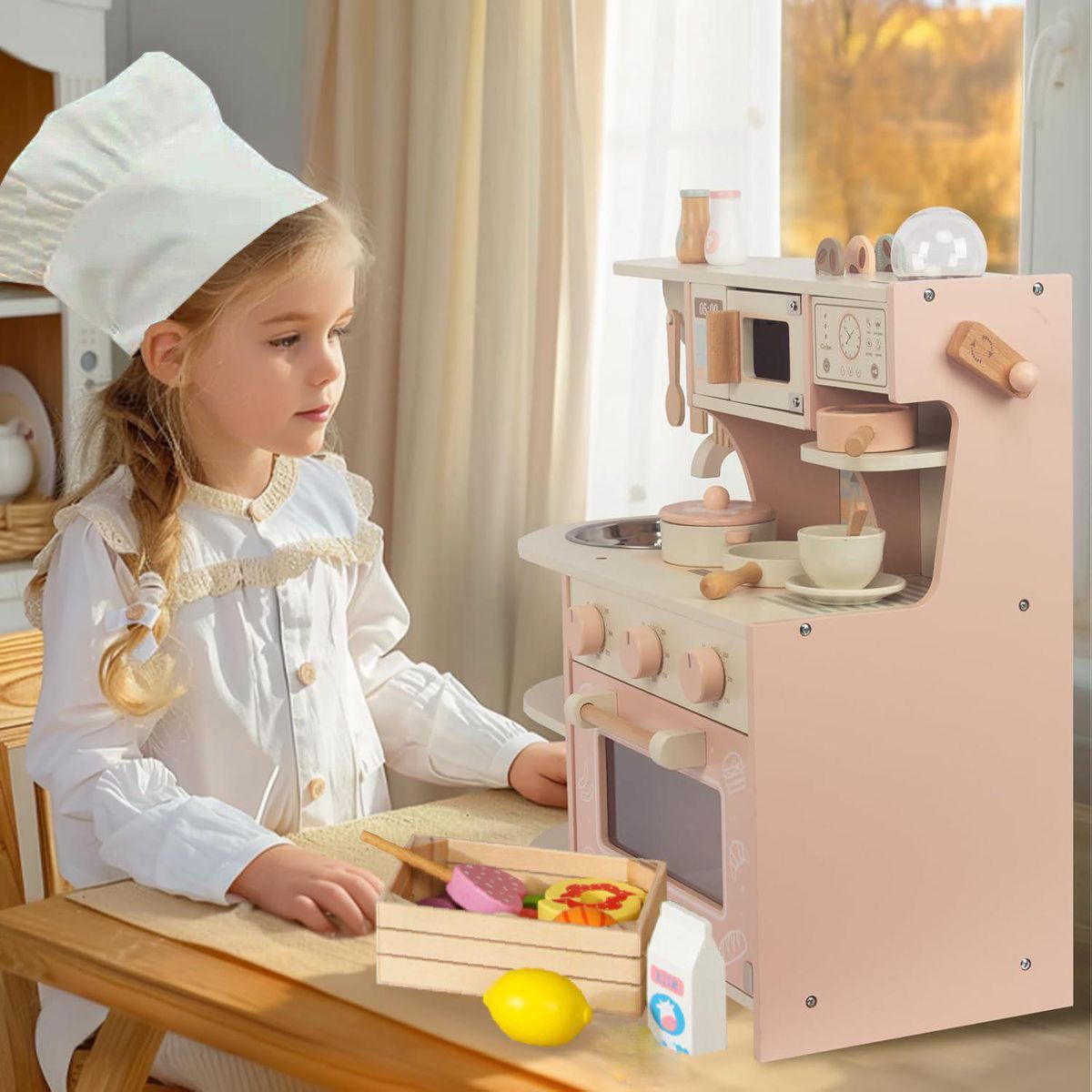KIDSCOOL - Cocina Infantil con Cafetera Emily Rosada