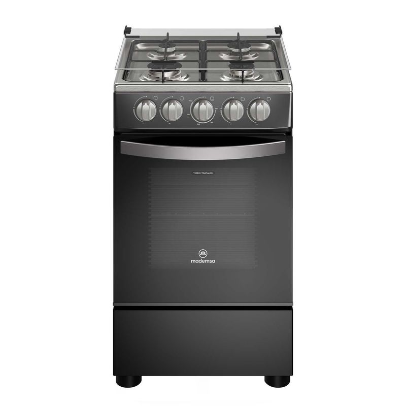 MADEMSA - Cocina a Gas 4 Platos Negra FM4LP