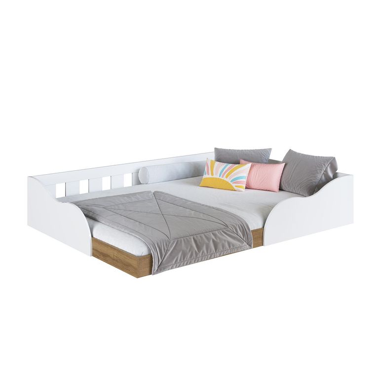 Cama 2 plazas de Estructura Memphis Blanco