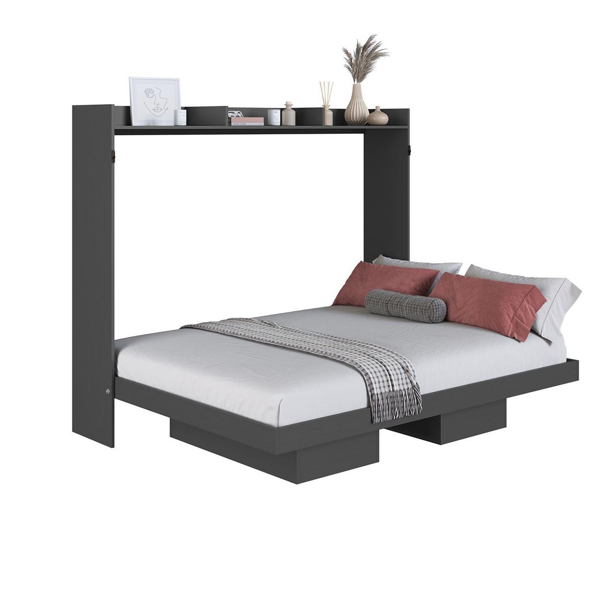 HOGA - Cama 2 plazas Cama plegable Hoga Hanover Gris