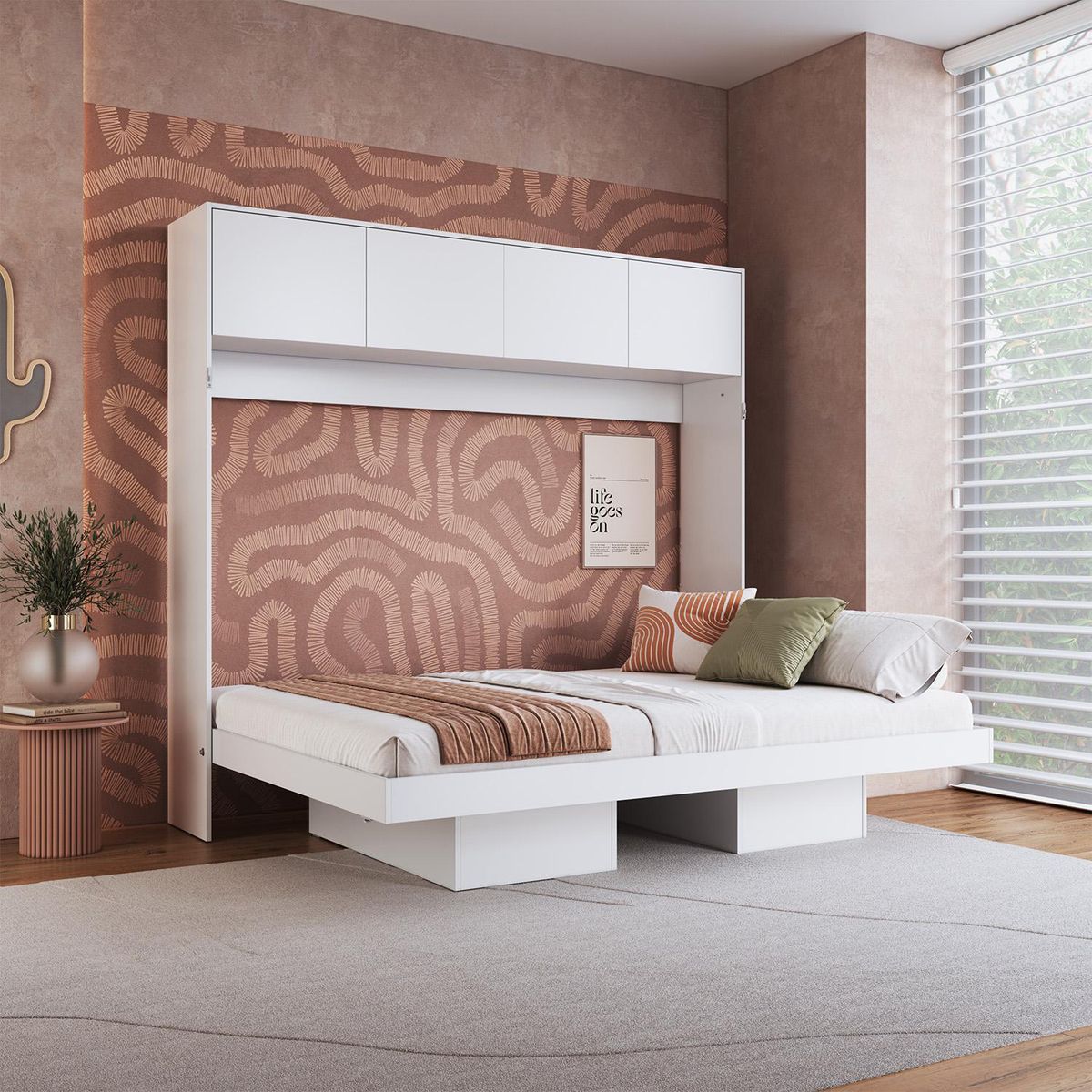 HOGA - Cama 2 plazas Cama plegable Hoga Hanover Blanco