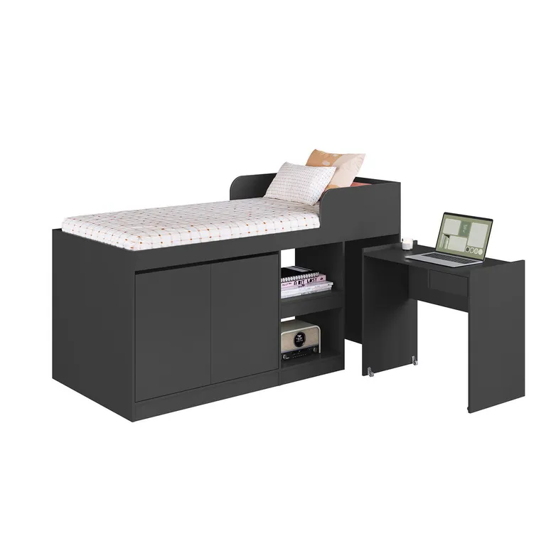 Cama 1.5 plazas de Estructura Jamaica Gris