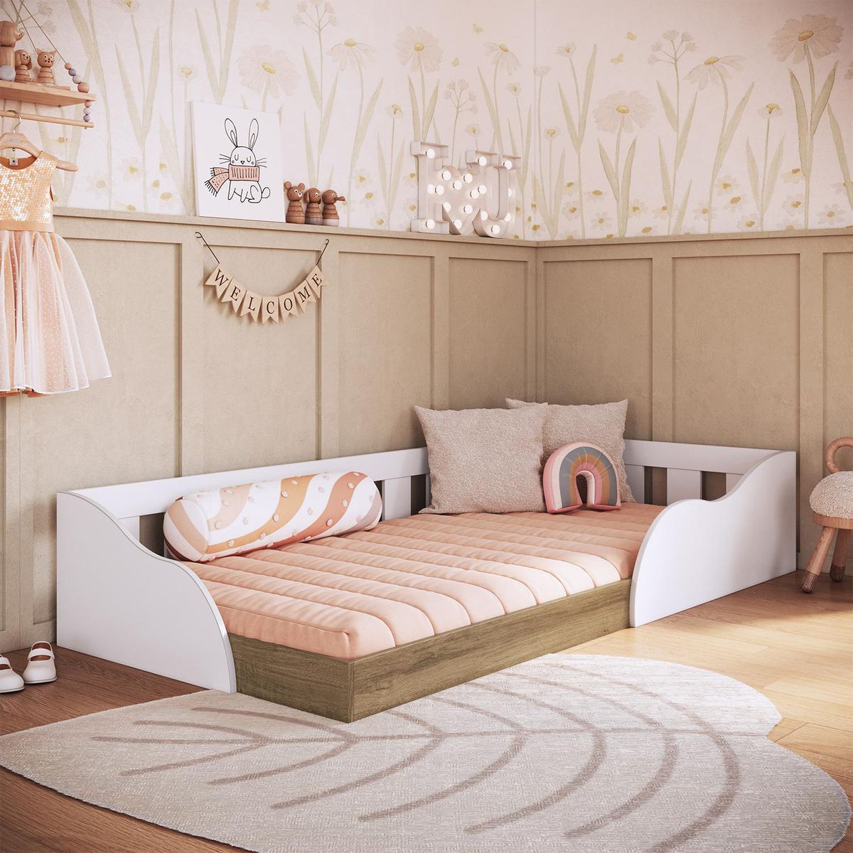 HOGA - Cama 1 plaza de Estructura Hoga Memphis Blanco