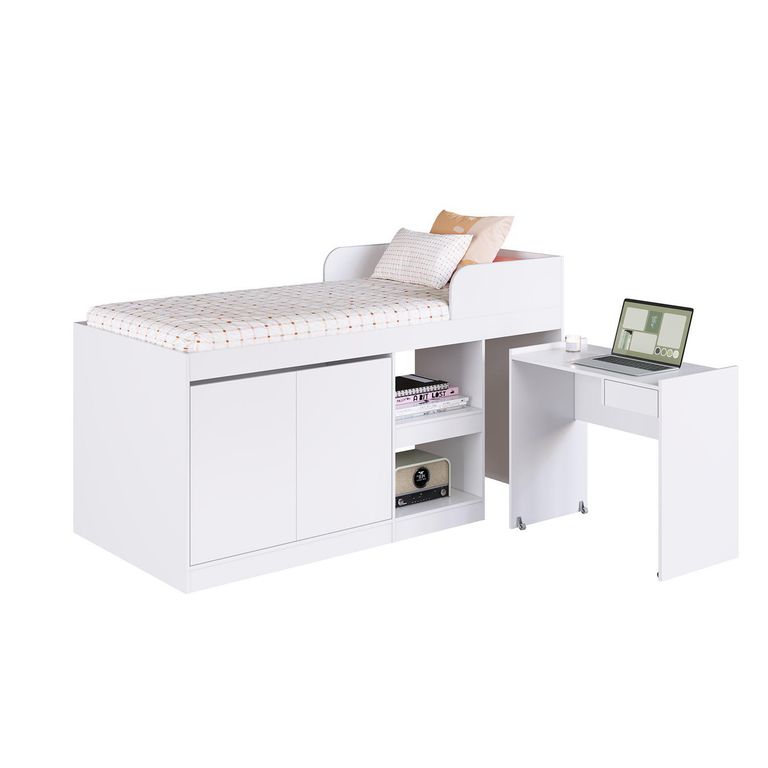 Cama 1.5 plazas de Estructura Jamaica Blanco