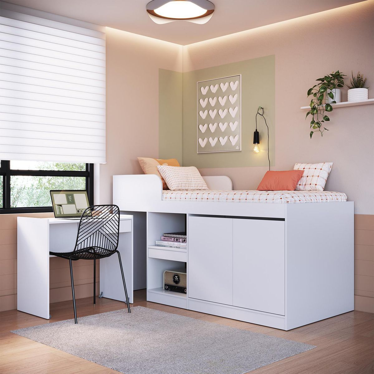 HOGA - Cama 1.5 plazas Hoga Jamaica Blanco