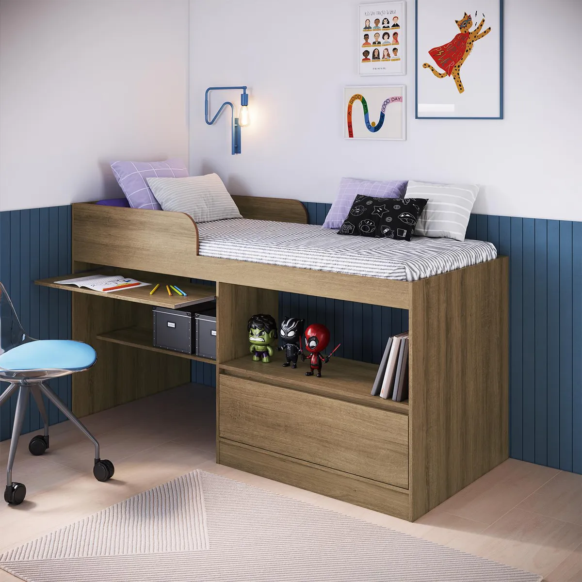 HOGA - Cama 1.5 plazas Hoga Jacarta Miel