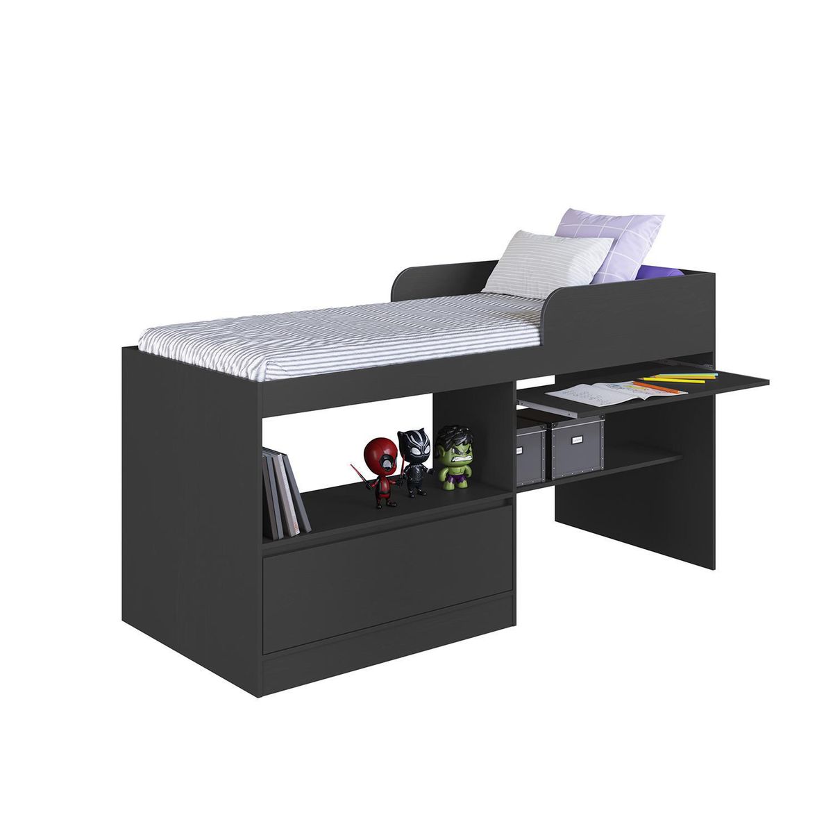 HOGA - Cama 1 plaza Hoga Jacarta Gris