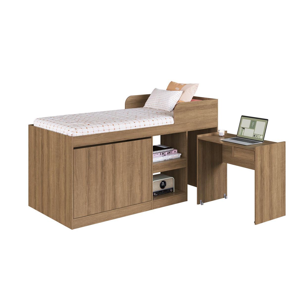 HOGA - Cama 1.5 plazas de Estructura Hoga Jamaica Miel