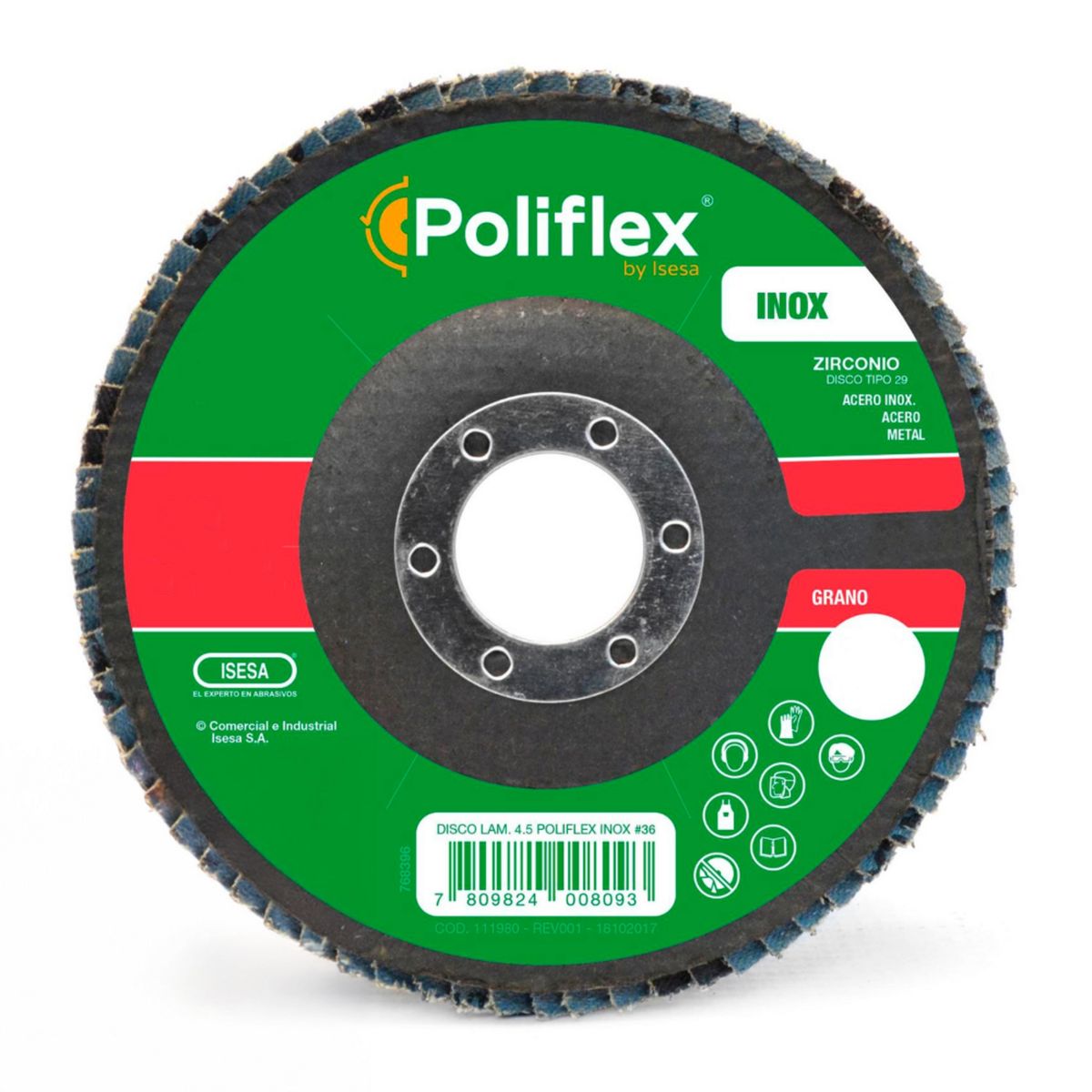 POLIFLEX - Disco laminado ZR-36 4 1/2" F29 inoxidable