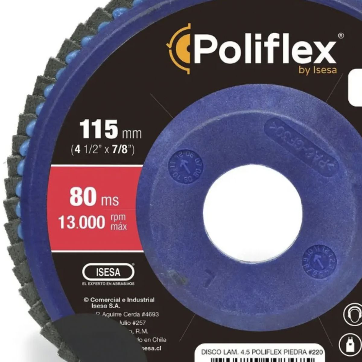 POLIFLEX - Disco laminado CS-80 4 1/2 B27 pie/vid