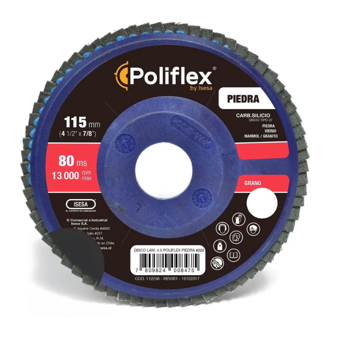 POLIFLEX - Disco laminado CS-120 4 1/2 B27 pie/vid